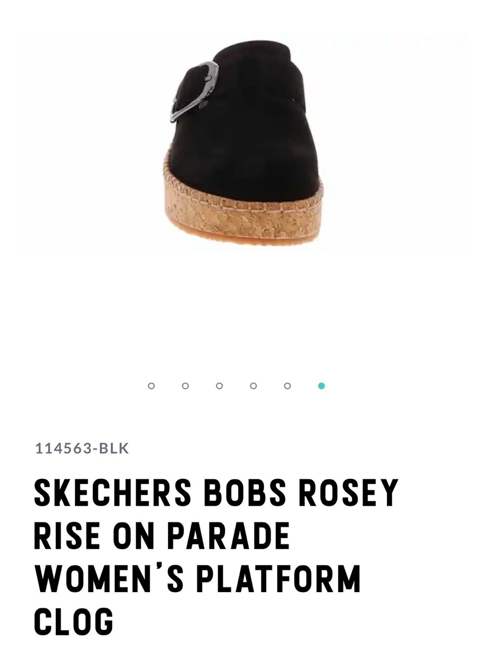 Skechers BOBS Rosey Rise Platform Clog in Black with Cork-Look Sole
